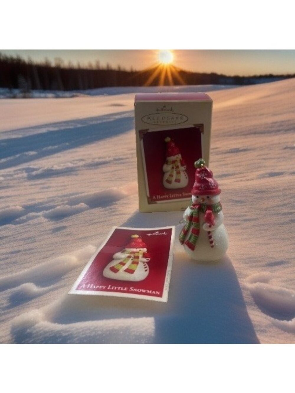 A Happy Little Snowman 3” Hallmark Keepsake Christmas Ornament 2005 In Box